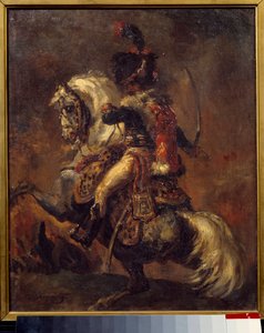 Offizier der Jäger zu Pferd der kaiserlichen Garde. Gemälde von Théodore Géricault (1791-1824) 19. Jahrhundert von Theodore Gericault