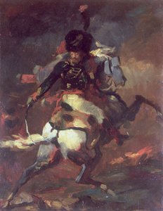 Offizier der Jäger, der zu Pferd angreift von Theodore Gericault