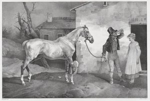 Altes Pferd an einer Gasthaustür von Theodore Gericault