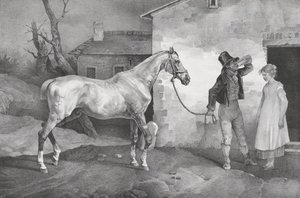 Altes Pferd an einer Gasthaustür von Theodore Gericault