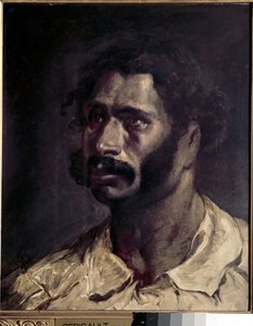 Porträt eines Mannes (vermutlich des Zimmermanns der Meduse) - Öl auf Leinwand von Theodore Gericault