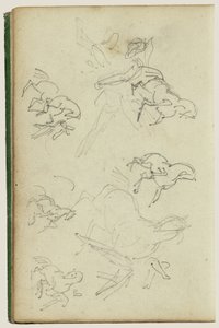 Sechs Studien für einen Mann neben einem steigenden Pferd von Theodore Gericault