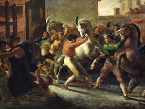 Studie für das Rennen der Barbarischen Pferde, 1817 von Theodore Gericault