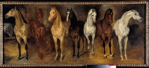 Die Brustansicht von sieben Pferden (19. Jahrhundert) von Theodore Gericault