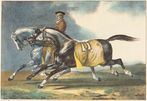 Zwei Apfelschimmel beim Üben von Theodore Gericault