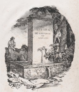 Tränke, Titelseite von Studien von Pferden Etudes de Chevaux von Theodore Gericault