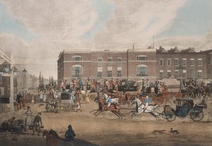 Kutschen am Elephant and Castle, London, erste Hälfte des 19. Jahrhunderts