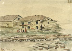 Verfallende Gebäude, Alaska, 1884