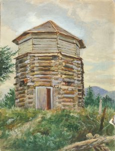 Russisches Blockhaus, Alaska, 1900