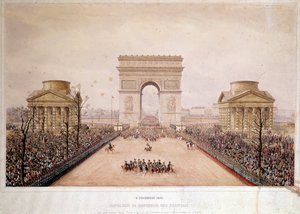 Der französische Kaiser Napoleon III. (1808-1873) betritt Paris am 2.12.1852. Aquarell von Théodore Jung (1803-1865) von Theodore Jung