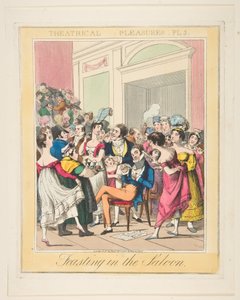 Theatervergnügen, Platte 5: Festmahl im Salon, ca. 1835 von Theodore Lane