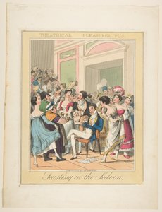 Theatervergnügen, Platte 5: Festmahl im Salon, ca. 1835 von Theodore Lane