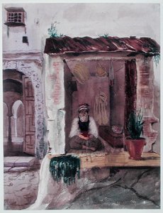 Ein Tabakhändler, Algier, ca. 1840 von Theodore Leblanc