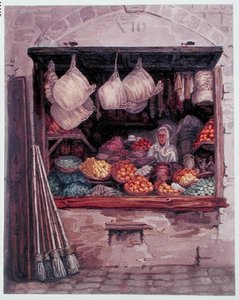 Eine Frau verkauft Obst und Gemüse, Algier, ca. 1835 von Theodore Leblanc