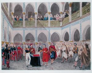 Investitur des Bey von Algier durch Graf Bertrand Clausel (1772-1842) 1835 von Theodore Leblanc