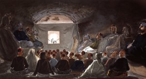 Puppenspiel in einer Schule in Algerien, ca. 1830 von Theodore Leblanc
