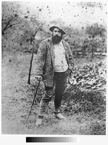 Claude Monet in seinem Garten, 1880 (Silberdruck)