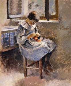 Mädchen beim Nähen, ca. 1886