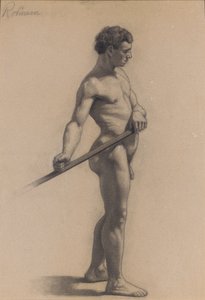 Studie der männlichen Figur, 1875 von Theodore Robinson