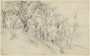 Wald in Boisrémon (recto); Hütte im Wald (verso) von Theodore Rousseau