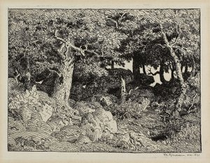 Eiche aus Felsen von Theodore Rousseau