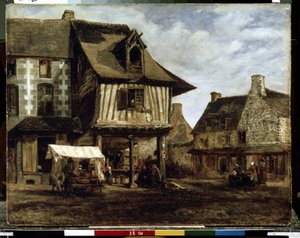 Marktplatz in der Normandie von Theodore Rousseau