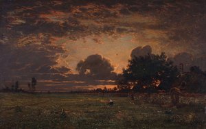 Sonnenuntergang über der Ebene von Barbizon