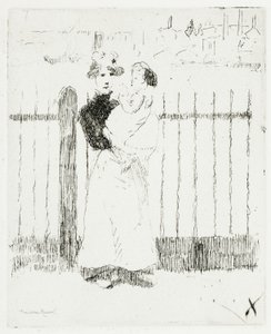 Emma und ihr Baby, Chelsea Embankment von Theodore Roussel