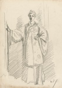 Stehende Figur in einem chinesischen Gewand