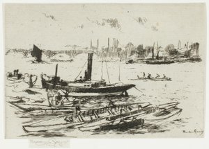 Das Dampfschiff, Chelsea Embankment von Theodore Roussel