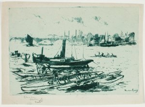 Das Dampfschiff, Chelsea Embankment von Theodore Roussel