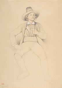 Ein Mann in Tiroler Tracht, sitzend, raucht eine Pfeife