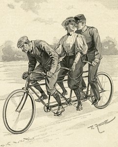 Fahrrad für drei Personen, genannt Tandemfahrrad von Theodore Zasche