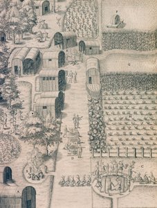 Einheimisches Indianerdorf in Virginia von Theodore de Bry