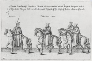 Lord Mayor und Aldermen im Trauerzug von Sir Philip Sidney auf dem Weg zur St. Pauls Kathedrale, 1587 von Theodore de Bry