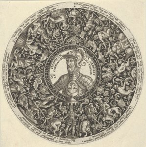 Porträt des Herzogs von Alva, aus einer Serie von Tazza-Designs, ca. 1588 von Theodore de Bry