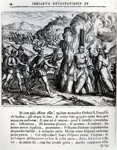 Die Verbrennung von Hatuey durch die Spanier in Yara, Kuba, am 2. Februar 1512, 1664 von Theodore de Bry