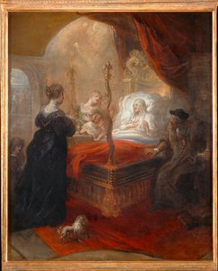 Heiliger Franz von Paola prophezeit Louise von Savoyen einen Sohn