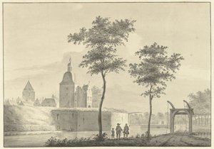 Das Leidse Tor in Woerden von Theodorus Cornelis Schutter