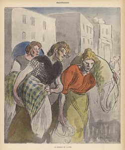 Wäscherinnen kehren aus der Wäscherei zurück von Theophile Alexandre (after) Steinlen