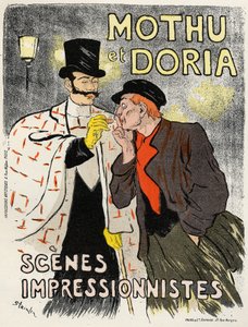 Kunst. Unterhaltung. Die Sänger Mothu und Doria. Plakat von Steinlen, Frankreich von Théophile Alexandre Steinlen