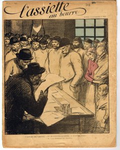 Cover von „The Butter Plate“, Nummer 1, satirisch in Farben von Théophile Alexandre Steinlen