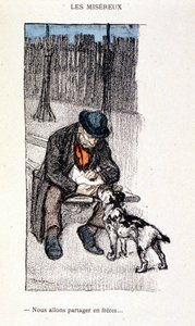 Die Elenden: Wir werden wie Brüder teilen (Meister und sein Hund) - in „Im Leben“ von Steinlen von Théophile Alexandre Steinlen