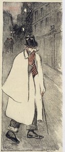 Mann mit Hut und Mantel, der auf der Straße geht - in „Gil Blas“ vom Nov. 1894