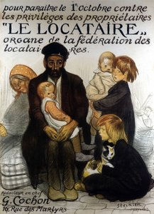 Plakat der Präsentation der Föderation der Mieter, Paris 1913