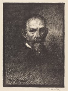 Selbstporträt (Steinlen von vorne, Kopf gerade) von Théophile Alexandre Steinlen