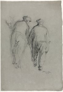 Zwei Männer bei der Arbeit, Rückansicht von Théophile Alexandre Steinlen