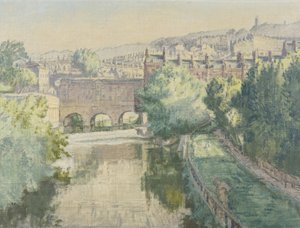 Pulteney Bridge über den Avon in Bath von Therese Lessore