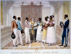 Hochzeit von Negern eines reichen Hauses. Lithographie von Thierry Frères aus "Voyage Picturesque et Historique au Brésil" von Jean Baptiste Debret (1768-1848) 1839 Paris, B.N. von Thierry Frères