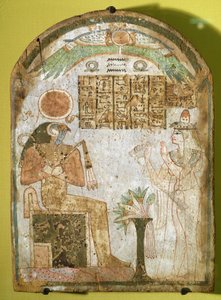 Stela, die Tachenes zeigt, wie er vor dem Gott Re-Horakhty betet, 900 v. Chr.